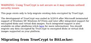 Abbildung 1: Truecrypt sollte laut Eigenaussage nicht mehr zum Einsatz kommen.