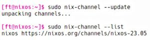 Abbildung 2: Die Channels bei NixOS entsprechen in etwa den Repositories bei anderen Distributionen. Standard ist im Moment der stabile Channel NixOS 23.05.