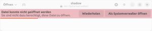 Abbildung 4: Fehlende Rechte? Kein Problem: Der Gnome-Texteditor fragt bei Bedarf nach Ihrem Passwort.