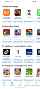 Abbildung 5: In der kunterbunten App Lounge dominieren in der Grundeinstellung propriet&auml;re Apps. Das l&auml;sst sich in den Einstellungen der App &auml;ndern.
