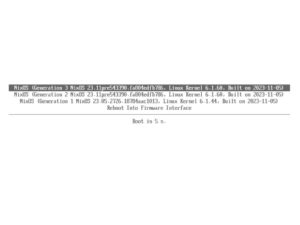 Abbildung 7: Änderungen erzeugen neue Generationen, die grob den von Btrfs bekannten Snapshots entsprechen und sich beim Neustart in Grub auswählen lassen.