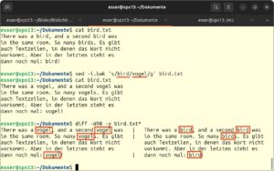 Abbildung 7: Mit der Sed-Option <code>-i</code> ändert sich das Tool direkt in der Textdatei.