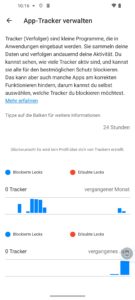 Abbildung 9: Auf einer der Unterseiten von <span class="ui-element">Advanced Privacy</span> lassen sich Tracker verwalten und deren Aktivit&auml;t verfolgen.