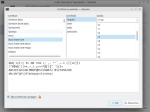 Abbildung 1: Um den Nerd Font zu sehen, m&uuml;ssen Sie beim Verwenden des Plasma-Desktops bei der Auswahl des Fonts in der Konsole unten den Haken bei <span class="ui-element">Alle Schriftarten anzeigen</span> setzen.