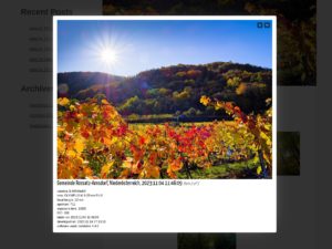 Abbildung 2: Das Plugin Simple Lightbox zeigt die Beschriftung (Caption) und die Beschreibung (Description) von Fotos an.