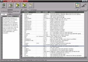 Abbildung 4: Bereits 2001 gab es mit dem heute noch verfügbaren Synaptic eine GUI für die Paketverwaltung APT, die speziell Einsteigern das Leben erleichtert. ((C) 2003 Alexander Antoniades)