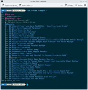 Abbildung 4: Bei Lsd legen Sie die Tiefe der Darstellung in der Baumansicht &uuml;ber <code>--depth</code> fest. Die Visualisierung gleicht der von Eza, nur etwas farbiger.