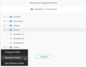 Abbildung 4: Easy File Organizer verteilt die Dateien gem&auml;&szlig; der aufgestellten Sortierkriterien auf die Unterordner.