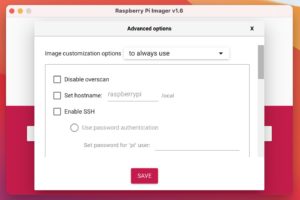 Abbildung 4: Raspberry Pi Imager übernimmt auf Wunsch sogar noch vor dem Flashen des Abbilds die Konfiguration.