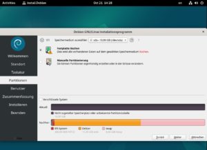 Abbildung 6: Seit Debian 6 Squeeze im Jahr 2011 veröffentlicht Debian auch Live-Images mit dem Calamares Installer. Bis dahin gab es lediglich Installationsmedien, die direkt in den Debian-Installer starteten.