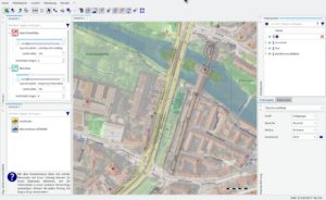 Abbildung 8: Auch QMapShack beherrscht die Sandwich-Ansicht aus einer semitransparenten WorldSat-Darstellung &uuml;ber einer OpenStreetMap-Stra&szlig;enkarte.