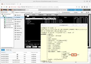 Abbildung 9: Der Midnight Commander läuft im Alpine-Container – den Prozess sehen Sie direkt in der Prozessliste des Proxmox-Servers.