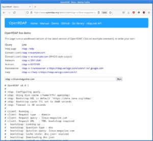 Abbildung 2: Die RDAP-Ausgabe zur Domain Linux-magazine.com als Live-Demo.