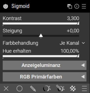 Abbildung 3: Im Modul <span class="ui-element">Sigmoid</span> erh&ouml;hen Sie zun&auml;chst nur den Kontrast.