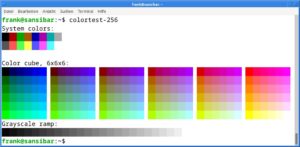 Abbildung 3: Colortest erzeugt ein Spektrum für 256 Farben.