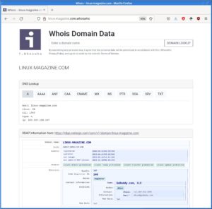 Abbildung 5: Die webbasierte Whois-/RDAP-Ausgabe zu einer Domain via Who's Who.