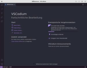 Abbildung 5: Mit Vscodium bringt Rhino Linux auch ein leistungsfähiges Tool zum Programmieren mit.