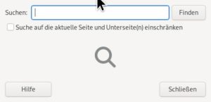 Abbildung 6: Das Suchformular von Zim f&auml;llt &auml;hnlich spartanisch aus wie das von Google. Wie bei der Internet-Suchmaschine funktionieren logische Operatoren wie <span class="ui-element">AND</span>, <span class="ui-element">OR</span> und <span class="ui-element">NOT</span> sowie Schl&uuml;sselw&ouml;rter wie <span class="ui-element">Name:</span>, <span class="ui-element">LinksTo:</span> oder <span class="ui-element">Tag:</span>.