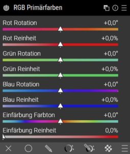 Abbildung 10: Das eigenst&auml;ndige Modul <span class="ui-element">RGB-Prim&auml;rfarben</span> ist im Grunde ein Kanalmixer mit einer vereinfachten Bedienoberfl&auml;che.
