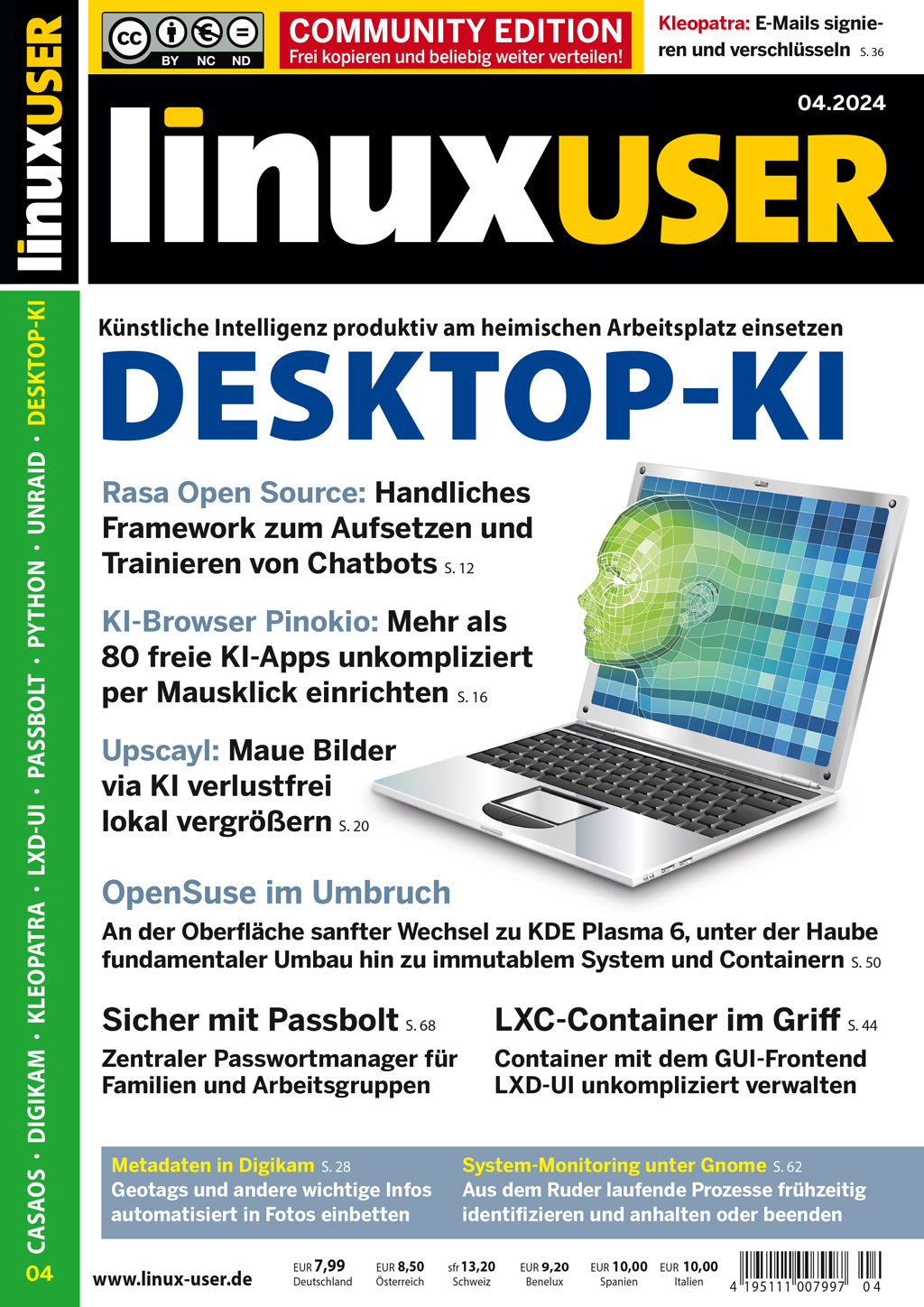 Heftcover LinuxUser Community Edition 04/2024