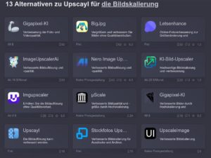 Abbildung 1: Alternativen zu Upscayl gibt es reichlich, allerdings fast ausschlie&szlig;lich als (kostenpflichtige) Online-Dienste.