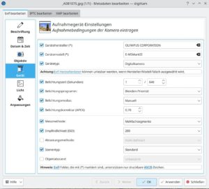 Abbildung 2: Das Bearbeiten von Metadaten mit dem Tool <span class="ui-element">Metadaten bearbeiten</span> ist nur bei einzelnen Fotos sinnvoll.