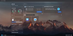 Abbildung 3: Im Browser begr&uuml;&szlig;t Sie CasaOS mit einer &uuml;bersichtlichen Oberfl&auml;che. Sie zeigt links einige Infos zum Rechner und mittig App Store und Dateimanager.