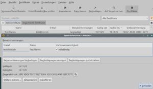 Abbildung 3: Jeder OpenPGP-Schl&uuml;ssel besitzt eine eindeutige Schl&uuml;sselkennung, auch Fingerabdruck genannt. F&uuml;r Kurzfassungen trimmt man die Langform von links her.