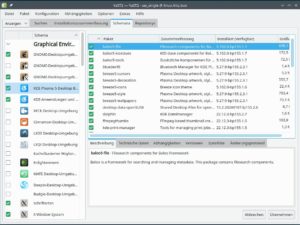 Abbildung 3: Plasma-5-Pakete verursachen bei der Installation des Plasma-6-Desktops Konflikte und m&uuml;ssen weichen. Am besten gelingt dies auf der Kommandozeile statt in YaST.