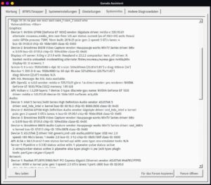 Abbildung 4: Die Systeminformationen fallen zwar umfangreich aus, allerdings nicht so übersichtlich wie die entsprechende Ausgabe in den Systemeinstellungen von KDE.
