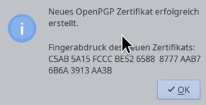 Abbildung 5: OpenPGP-Verschl&uuml;sselung beginnt mit dem Erstellen eines Schl&uuml;sselpaars aus privatem und &ouml;ffentlichem Schl&uuml;ssel &ndash; oder, wie es Kleopatra zur Vereinheitlichung mit dem vom Programm ebenfalls unterst&uuml;tzten S/MIME-Verfahren nennt, eines OpenPGP-Zertifikats.