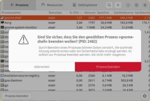 Abbildung 5: Bevor die System&uuml;berwachung einen Prozess beendet, fragt sie sicherheitshalber nach.
