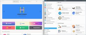 Abbildung 7: Der Gnome-Software-Store (links) und sein KDE-Gegenst&uuml;ck erschlie&szlig;en sich Einsteigern rasch.