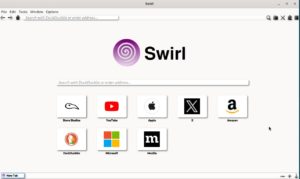 Abbildung 2: Der unabh&auml;ngige Webbrowser Swirl ben&ouml;tigt etwas Umgew&ouml;hnung.