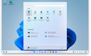 Abbildung 2: Desktop, Task-Leiste und Startmenü finden sich in Wubuntu als hübsche Klone der entsprechenden Windows-11-Elemente.