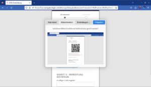 Abbildung 3: Per Screenshot wird der QR-Code zur Registrierung eingelesen.