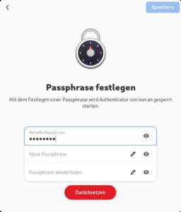 Abbildung 5: Mit einer Passphrase sperren Sie Unbefugte aus Authenticator aus.