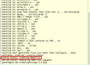 Abbildung 9: Findet das <code>configure</code>-Skript alle erforderlichen Abhängigkeiten, dann meldet es gegen Ende <code>creating Makefile</code>.