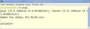 Abbildung 1: Aufbau einer Datenbankverbindung mit Psql.