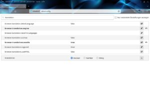 Abbildung 1: In Firefox und seinen Derivaten m&uuml;ssen Sie in der manuellen Konfiguration lediglich eine Einstellung &auml;ndern, um die &Uuml;bersetzungsfunktion zu aktivieren.