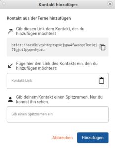 Abbildung 2: Mithilfe von Links machen sich die Chat-Partner miteinander bekannt.