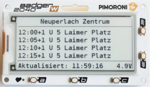 Abbildung 3: Das Badger&nbsp;2040&nbsp;W von Pimoroni erfordert wegen des beschr&auml;nkten Hauptspeichers einige Klimmz&uuml;ge.