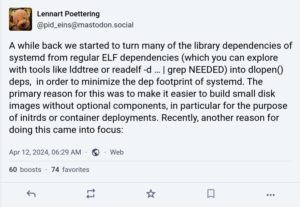 Abbildung 3: M&ouml;glicherweise zwang eine Meldung wie diese auf Mastodon die Angreifer auf den letzten Metern zur Eile. Nach der Umsetzung dieser Ma&szlig;nahme w&auml;re der Angriff gescheitert.