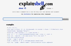 Abbildung 3: Das Bedienen von Explainshell funktioniert denkbar einfach: Sie geben den zu erkl&auml;renden Befehl in die Befehlszeile ein und klicken danach auf <span class="ui-element">EXPLAIN</span>.