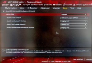 Abbildung 3: Viele Motherboards unterstützen noch einen BIOS-Kompatibilitätsmodus, bei dem Grub von einem althergebrachten Boot-Sektor aus startet.