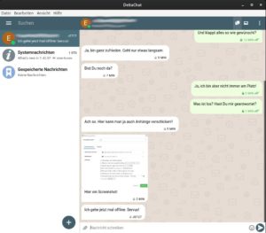 Abbildung 5: Delta Chat zeigt Anh&auml;nge wie Bilder im Chat-Verlauf in einer verkleinerten Vorschau an.