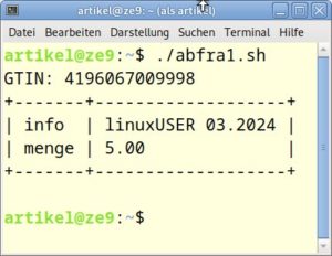 Abbildung 6: Der Ablauf beim Ausf&uuml;hren von <code>abfra1.sh</code>.
