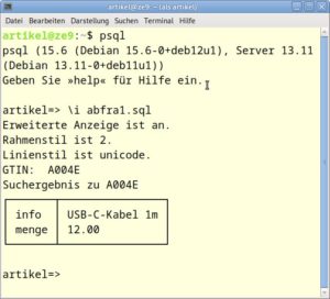 Abbildung 7: Ablauf von <code>abfra1.sql</code>.
