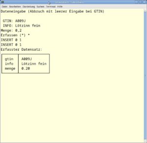 Abbildung 9: Der Ablauf einer Datenerfassung via <code>eingabe.sh</code>.