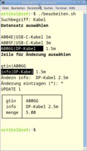 Abbildung 10: Per <code>bearbeiten.sh</code> &auml;ndern Sie Eintr&auml;ge.